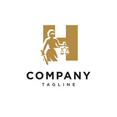 Letter H Themis Logo Icon Vector