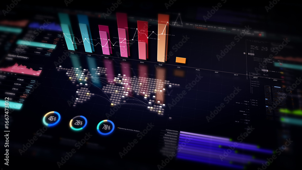 Aufkleber dynamic data visuals for business info graphics, animated charts, and data-driven insights for a bus
