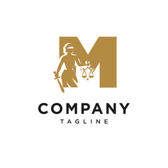 Letter M Themis Logo Icon Vector
