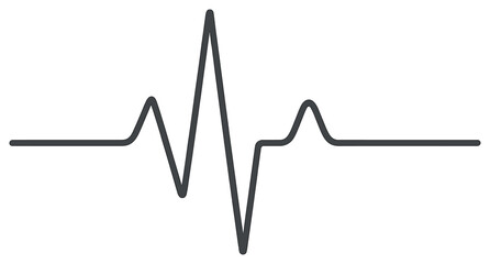 Heartbeat line art vector: simple black heartbeat design for medical and health concepts