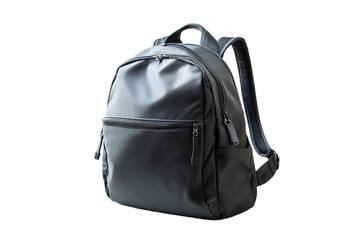Fototapeta premium Sleek gray minimalist backpack on dark background with highlights.