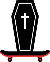 Obraz premium Coffin transforming into a skateboard.