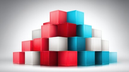 Obraz premium Stack of containers representing trade and export-import dynamics between countries in global commerce