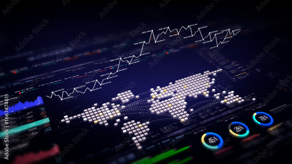 Poster dynamic data visuals for business info graphics, animated charts, and data-driven insights for a bus