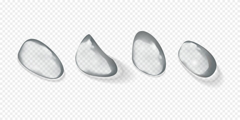 Pure clear water drops realistic set isolated vector
