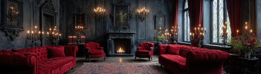 Halloween Gothic Vampire Living Room