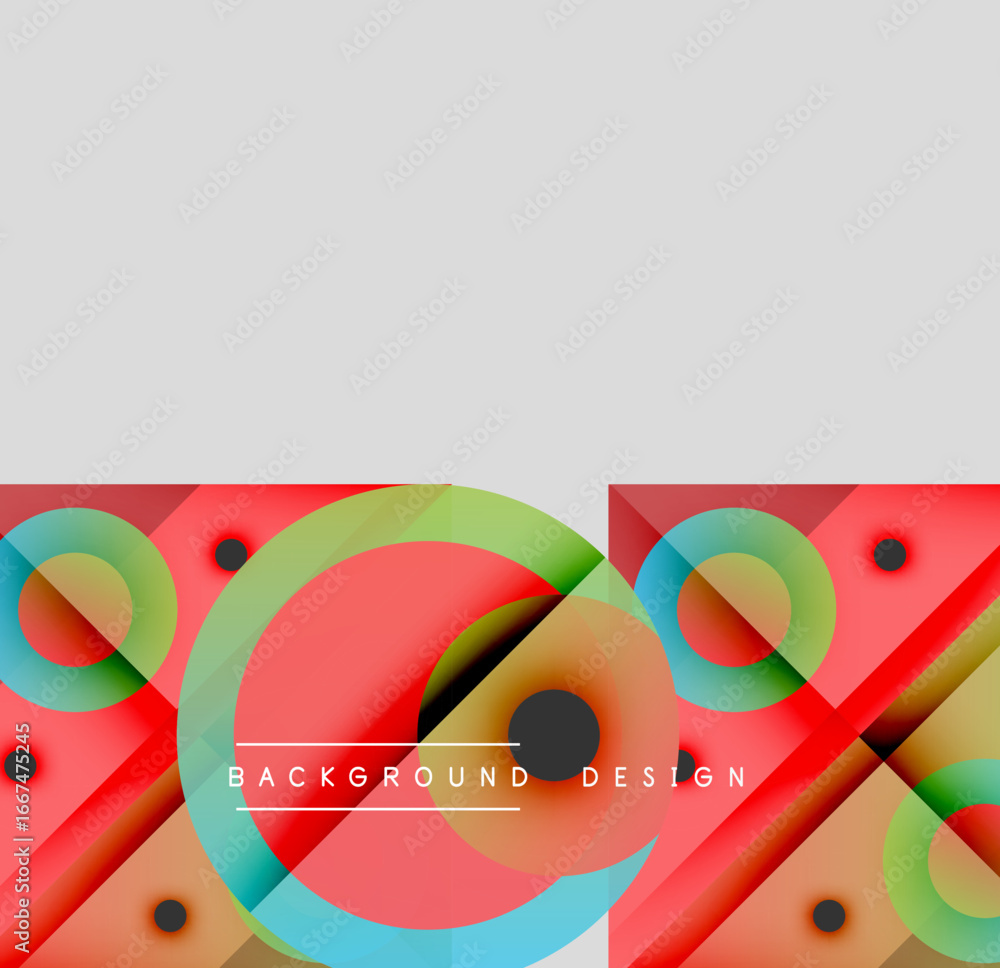 Poster abstract geometric shapes, vibrant colors, modern design. overlapping lines create dynamic visual te