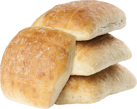 Ciabatta Bread Rolls Isolated On Transparent Background