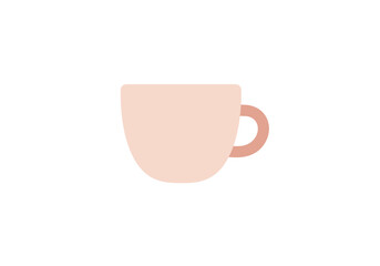 Simple Pink Mug with Rounded Shape and Handle.