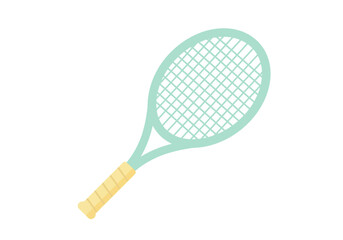Light Green Tennis Racket with Yellow Grip.
