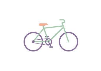 Simple Green and Purple Bicycle Illustration.