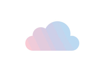 Pastel Pink and Blue Striped Cloud Icon.