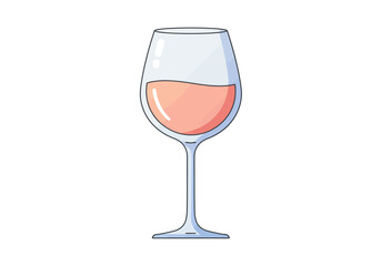 Illustration of a Glass of Rose Wine.