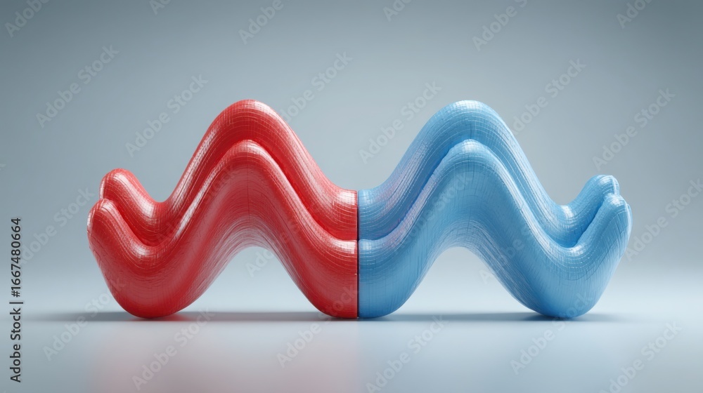 Poster abstract visual of two wavy lines representing the fluctuations in consumer demand due to usa china 