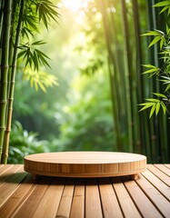 Bamboo Forest Wooden Platform Display