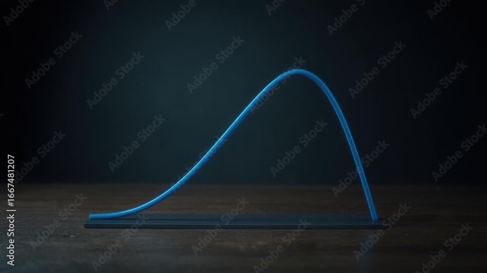 Poster blue curved object on table symbolizing abstract concepts related to consumer prices in the context 