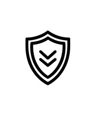 Clean flat logo with shield outline and minimalist icon