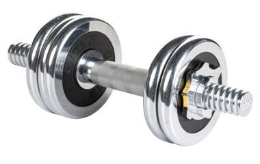 Naklejka premium chrome dumbbell isolated on white background