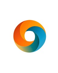 Clean flat circle with three layered shapes logo
