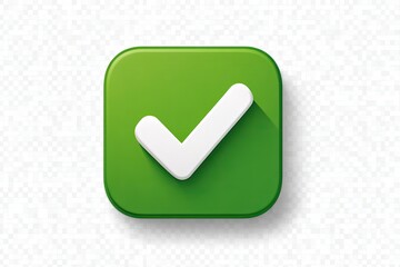 Green square button with a white checkmark