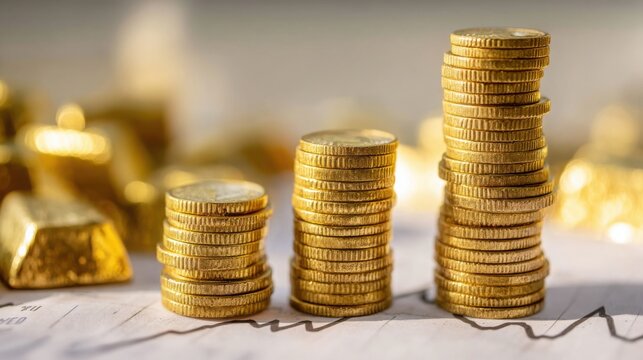 Stack of coins symbolizing economic indicators in the context of usa and china trade war impact on finance