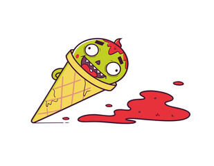 Seamless pattern of ice cream cones and popsicles, bright summer theme, vector illustration
