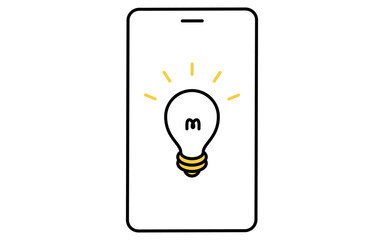スマホと電球のフィンテックアイコン