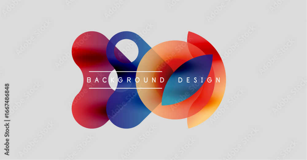 Poster abstract colorful shapes overlap, creating dynamic background. text reads background design. modern 