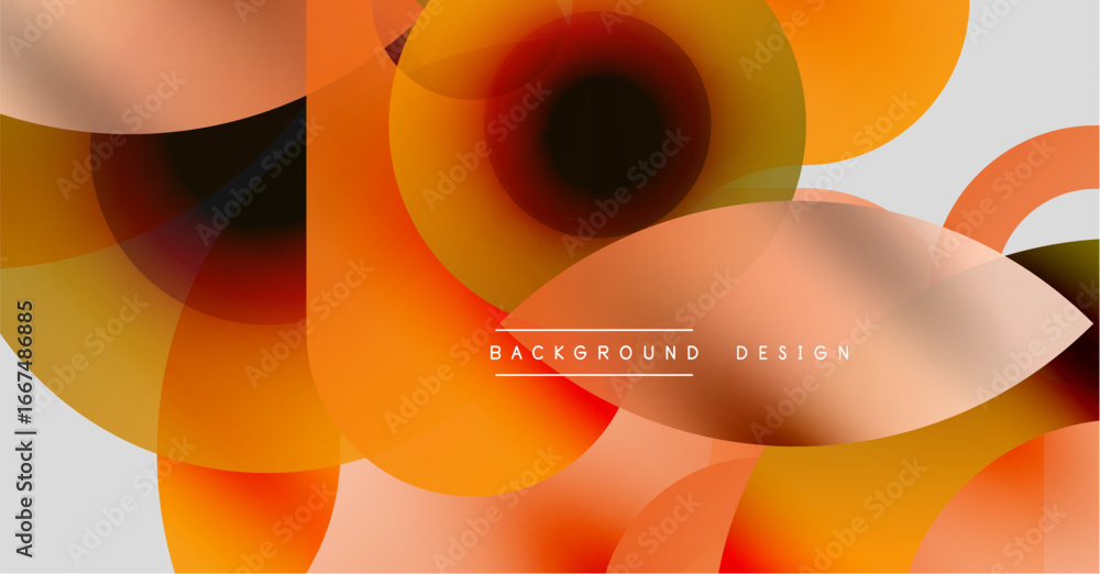 Poster abstract vibrant shapes overlap, creating warm color gradients. modern design elements suggest fluid
