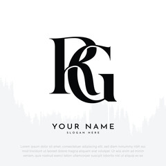 RG GR initial handwriting and luxury monogram logo