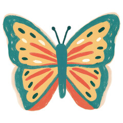 Meditative Butterfly Artwork Concept. Colorful butterfly with intricate patterns and bold hues.