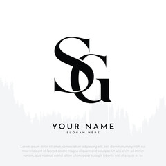 SG GS initial handwriting and luxury monogram logo