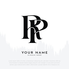 RP PR initial handwriting and luxury monogram logo