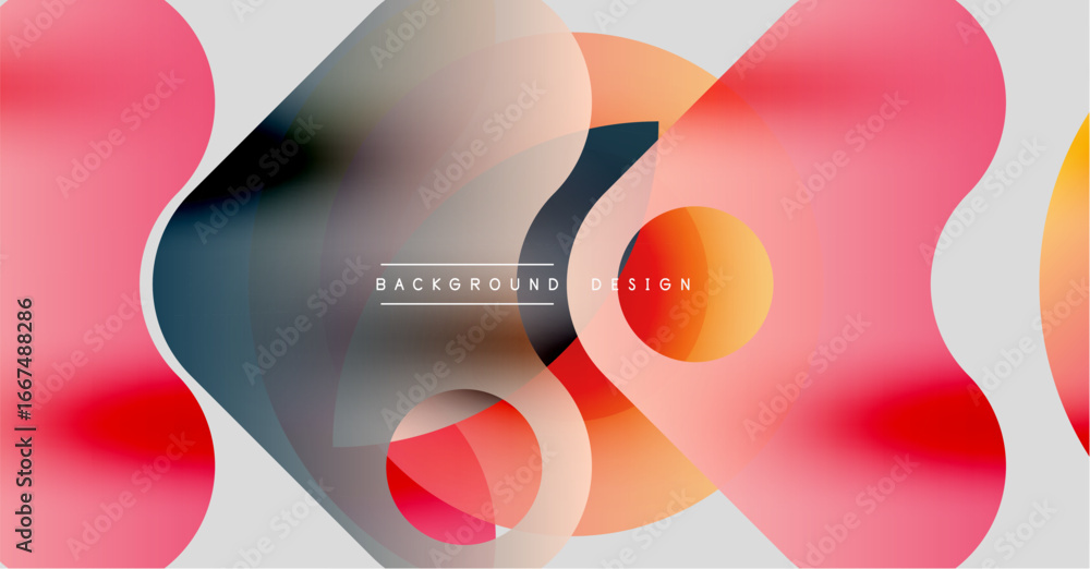 Poster abstract fluid shapes, vibrant colors, modern design. gradient overlays create dynamic visual effect