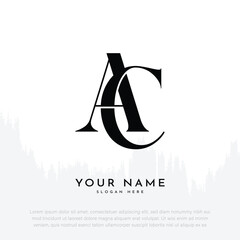 AC CA initial handwriting and luxury monogram logo