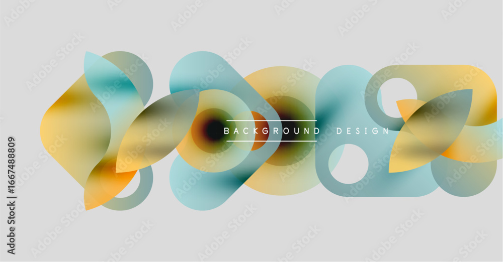 Poster abstract fluid shapes, soft colors blend. modern design element, light background creates visual int