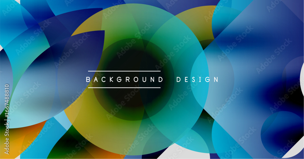 Poster abstract colorful design. overlapping circles create dynamic visual effect. modern background with t