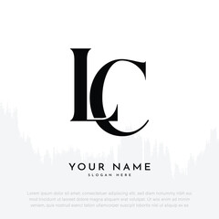 LC CL initial handwriting and luxury monogram logo