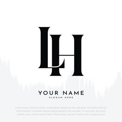LH HL initial handwriting and luxury monogram logo