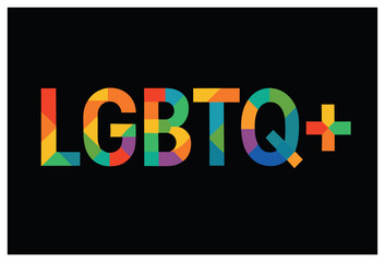 Vibrant lgbtq+ vector: colorful pride lettering design for celebrating identity and unity