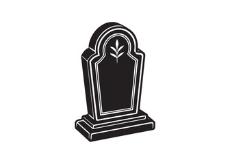 Gravestone Silhouette Vector, Gothic Tombstone Illustration.