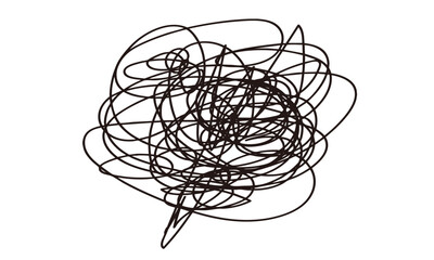 悩みマーク　もやもや　ぐるぐる