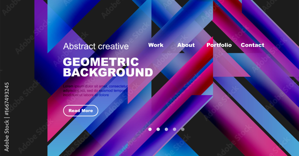 Poster abstract geometric background design. vibrant colors, diagonal lines, website header elements presen