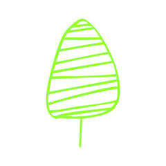 cute green tree sketch element