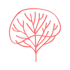 Fototapeta premium simple plant tree sketch element
