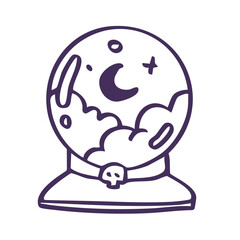 hand drawn magic crystal ball element