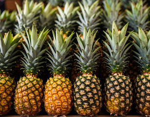 Fototapeta premium pineapple on the market