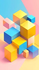 Fototapeta premium Abstract composition of colorful cubes