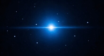 Obraz premium A Stunning Celestial View of a Bright Blue Star Surrounded by Distant Stars in the Cosmos