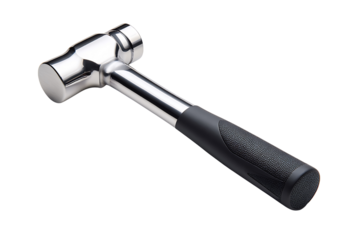Polished Steel Hammer with Ergonomic Handle for Construction and DIY Projects